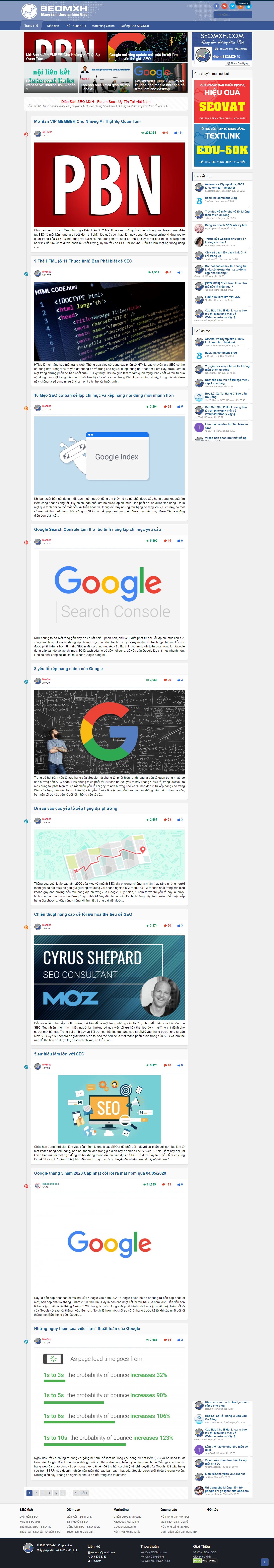 Thiết kế Web diễn đàn seomxh.com