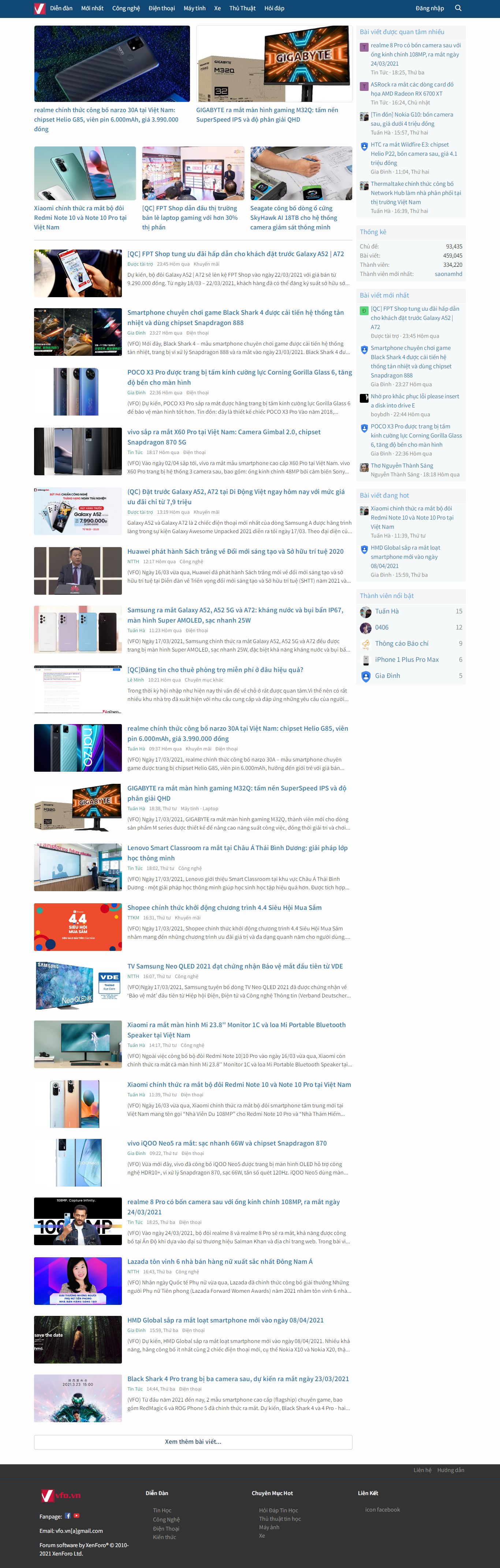 Thiết kế Web diễn đàn vfo.vn