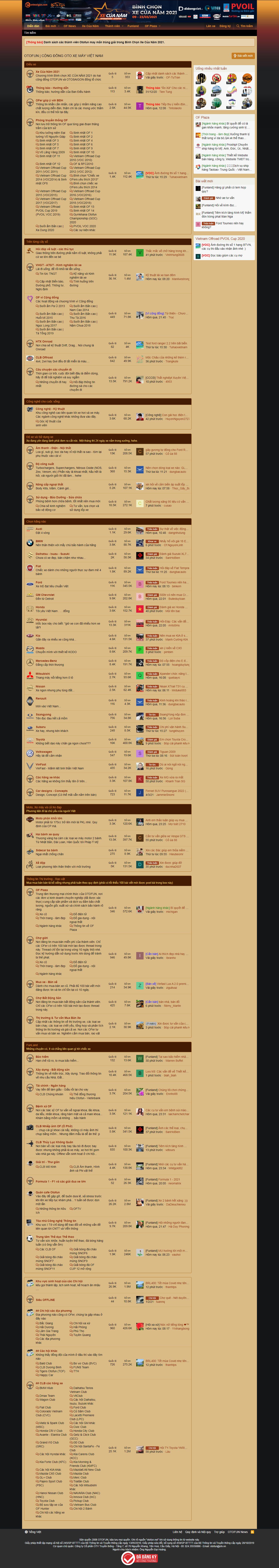 Thiết kế Web diễn đàn otofun.net