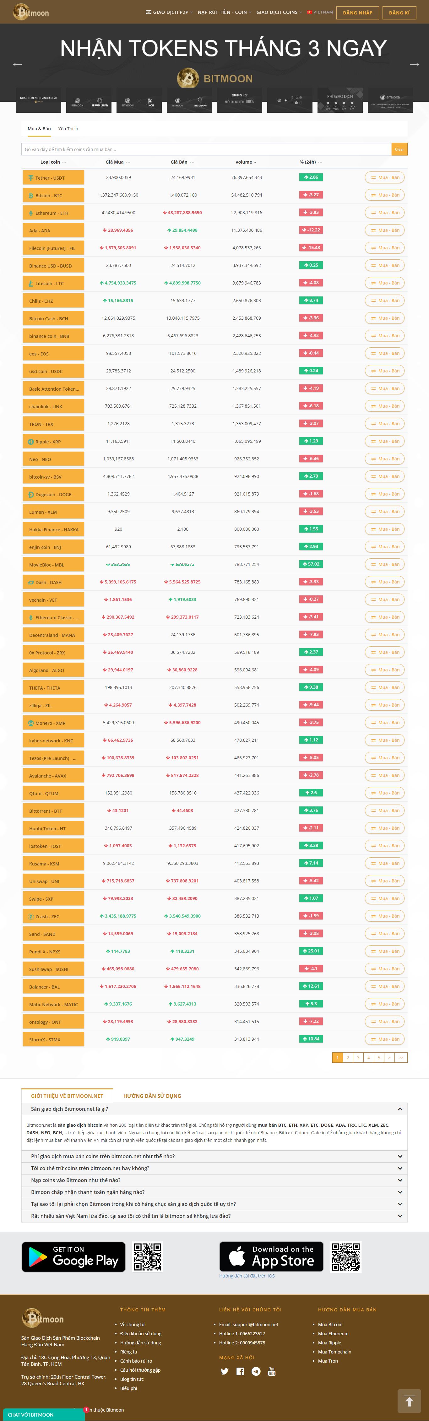 Thiết kế Web sàn giao dịch bitmoon.net