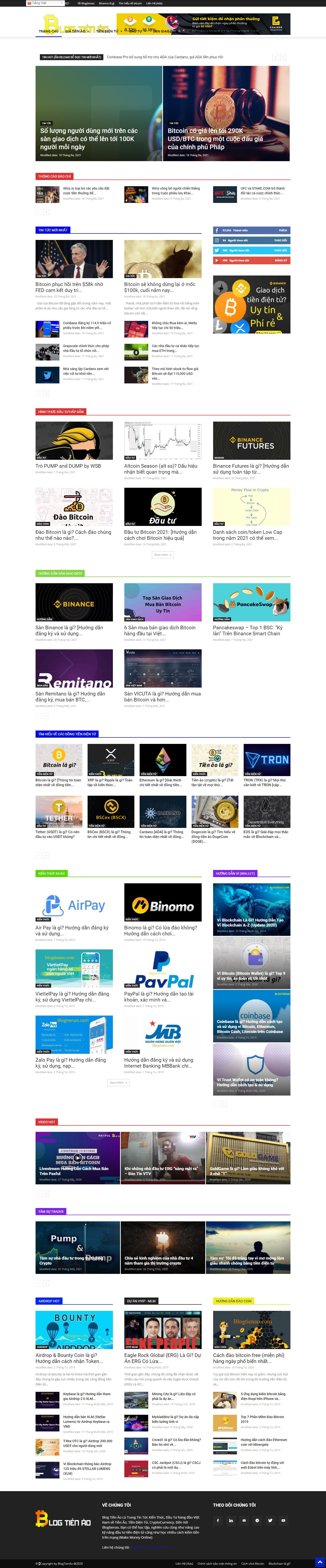 Thiết kế Web sàn giao dịch blogtienao.com