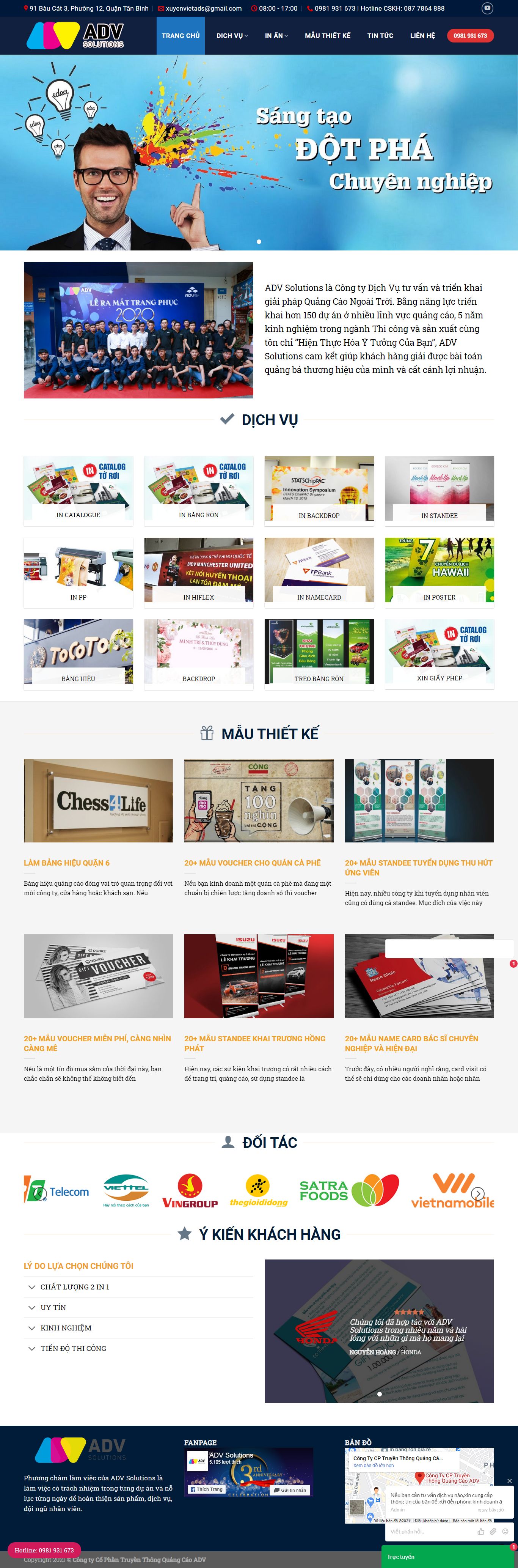 Thiết kế Web hội thảo advsolutions.vn