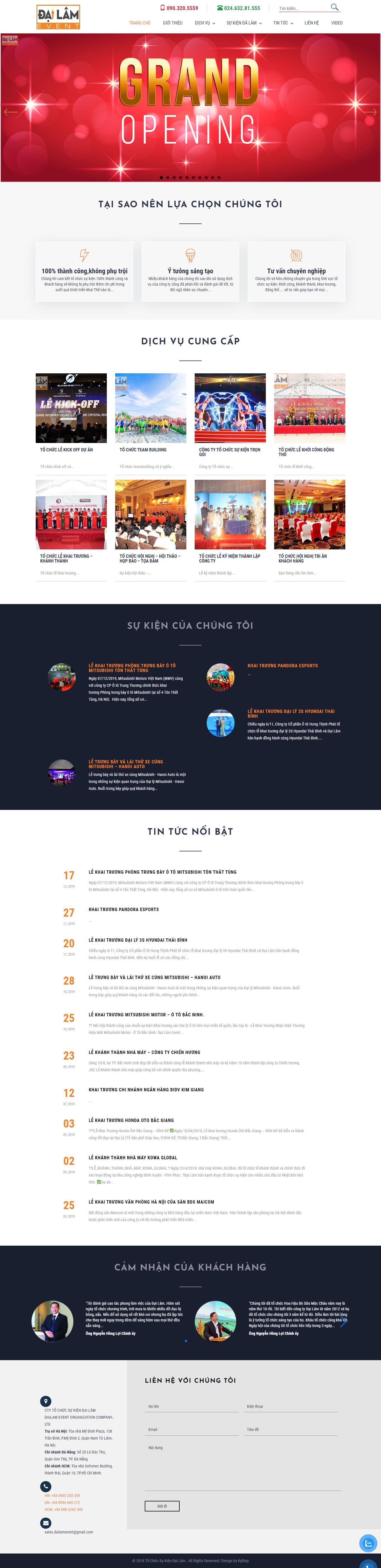 Thiết kế Web hội thảo tochucsukiendailam.com