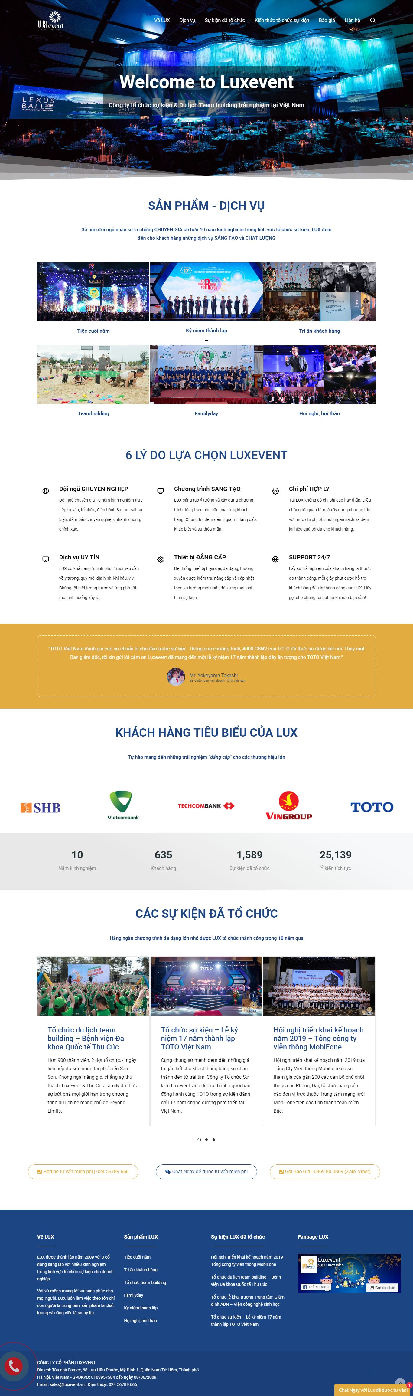 Thiết kế Web hội thảo luxevent.vn