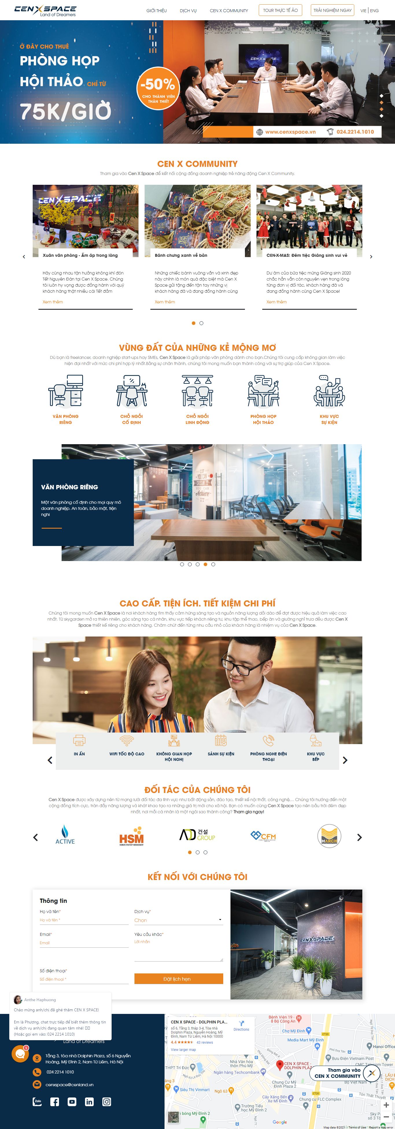 Thiết kế Web hội thảo cenxspace.vn
