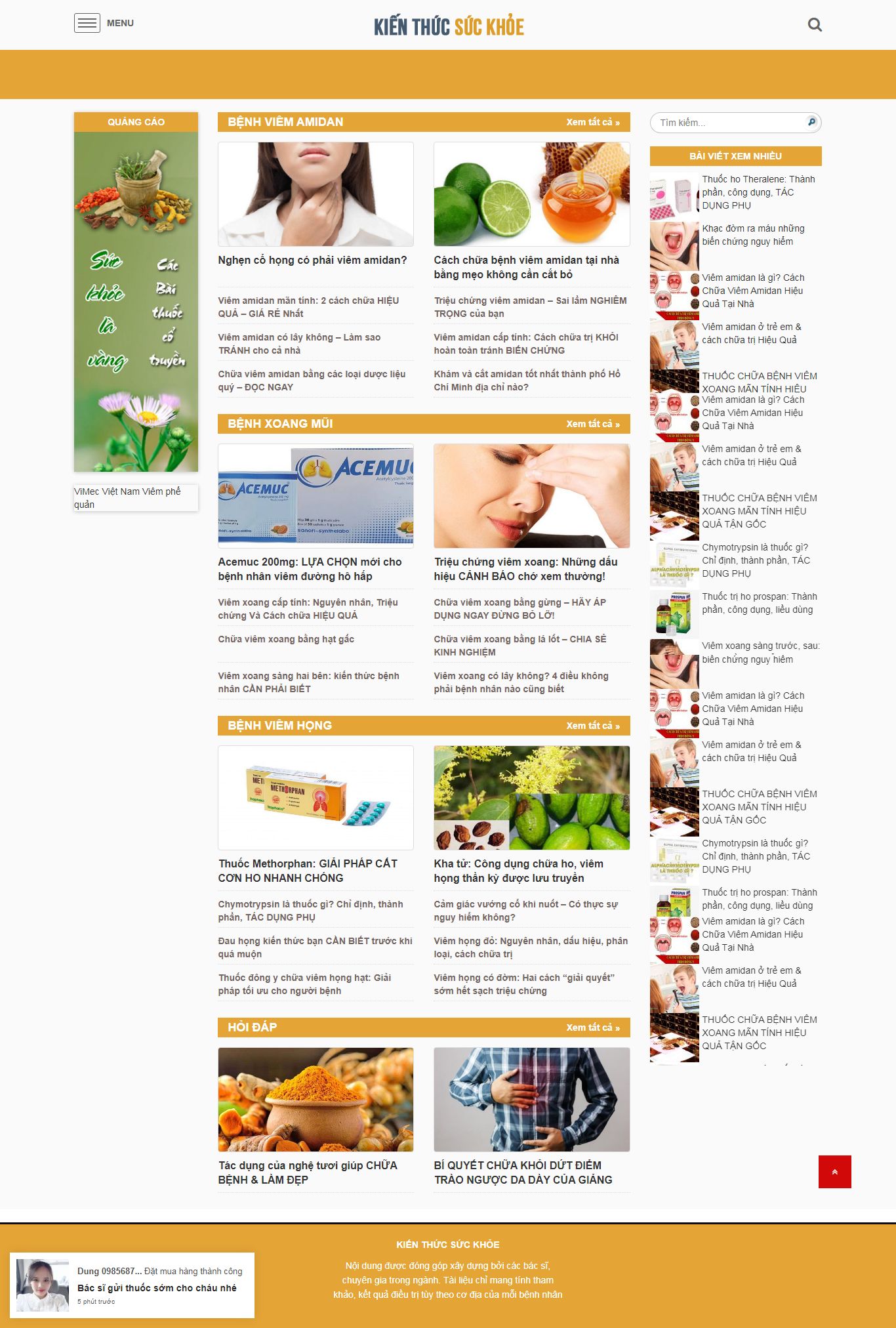 Thiết kế Web báo điện tử kienthucsuckhoe.org