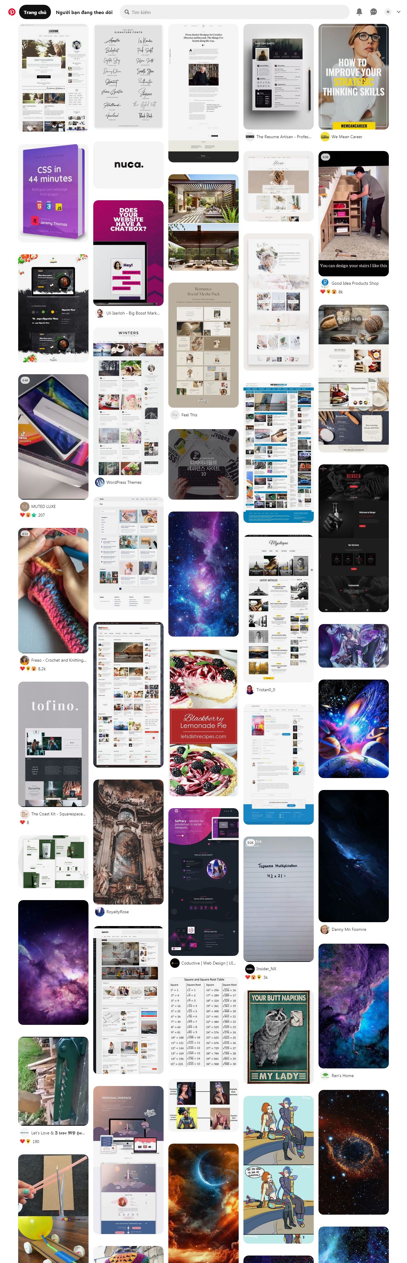 Thiết kế Web mạng xã hội pinterest.com