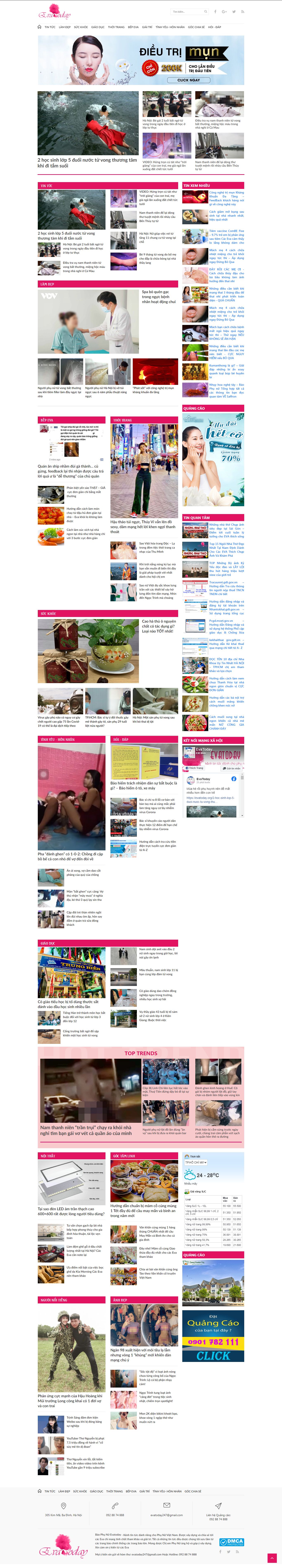 Thiết kế Web báo điện tử evatoday.org