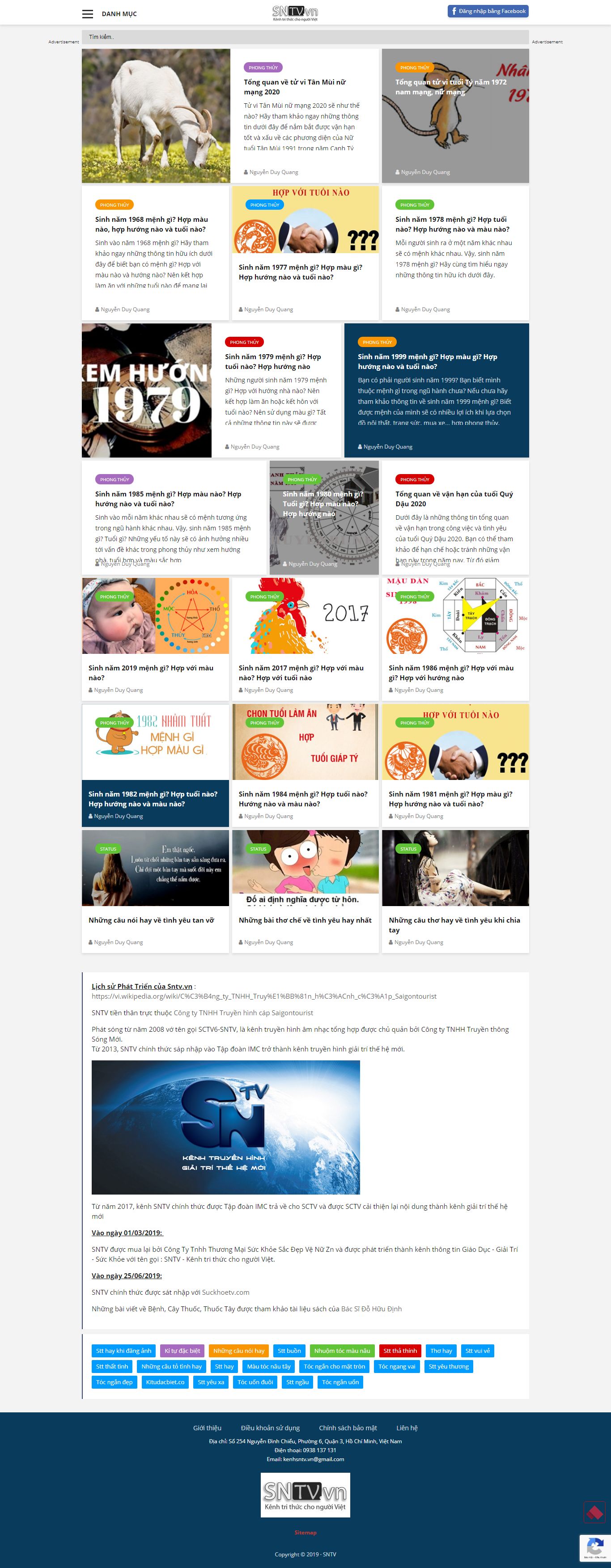 Thiết kế Web báo điện tử sntv.vn