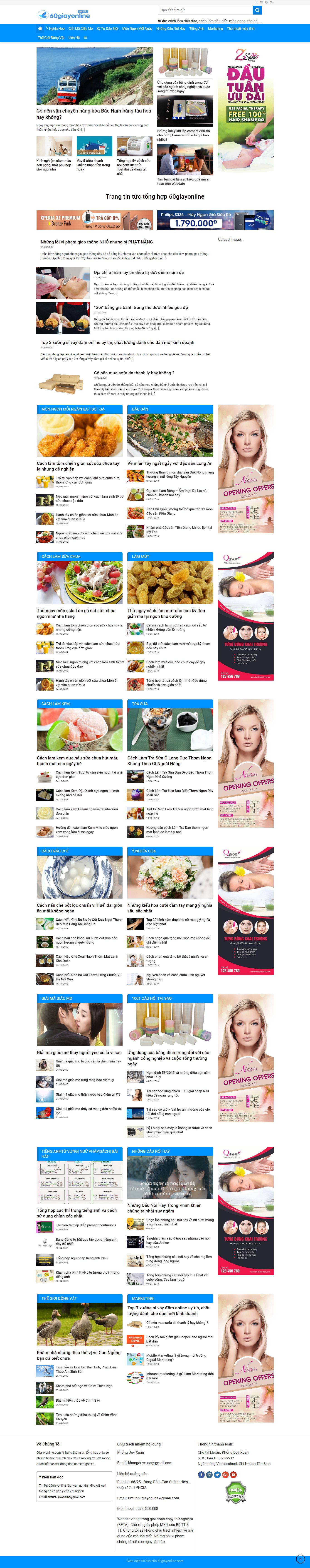 Thiết kế Web báo điện tử 60giayonline.com