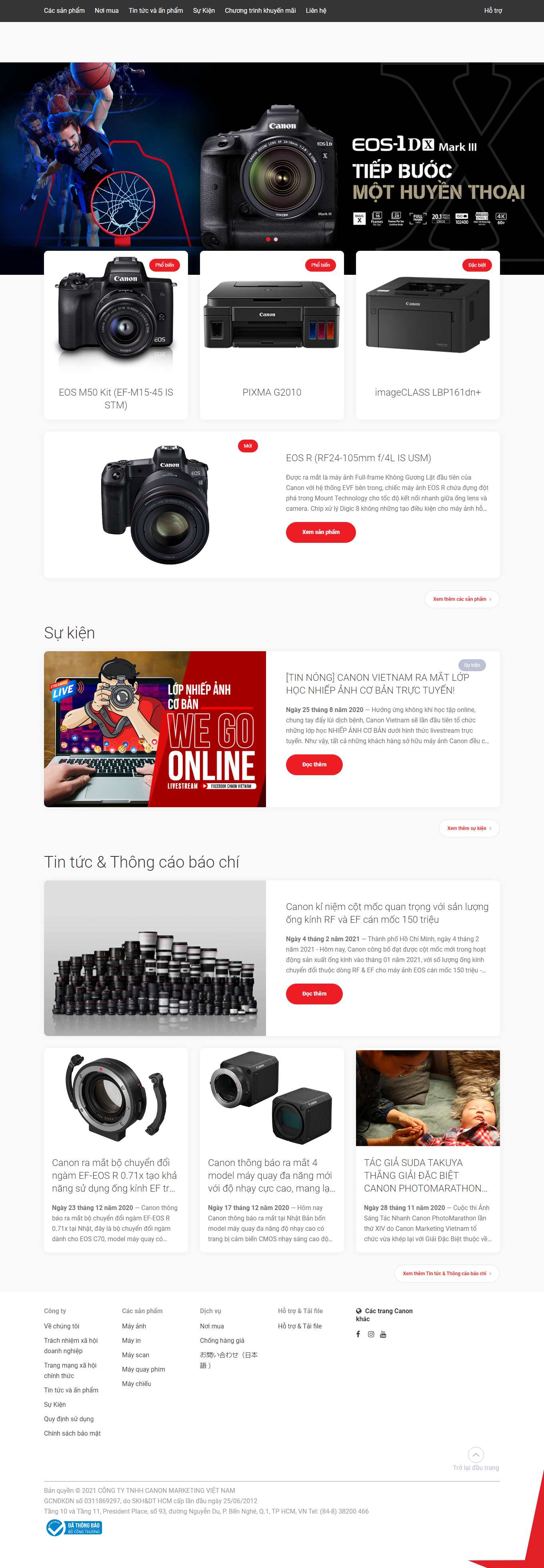 Thiết kế Web quận cầu giấy vn.canon