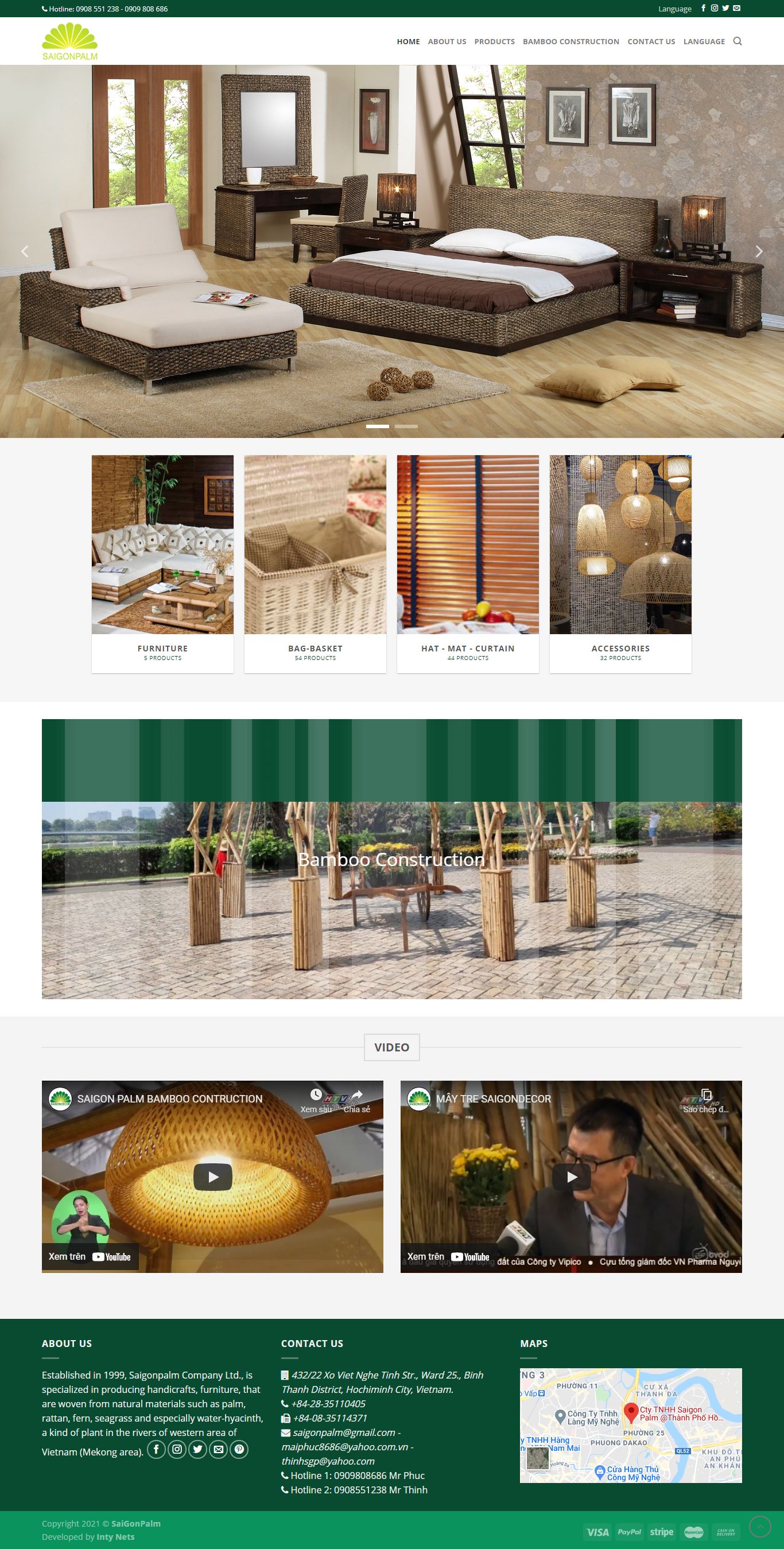 Thiết kế Web xuất khẩu saigonpalm.vn