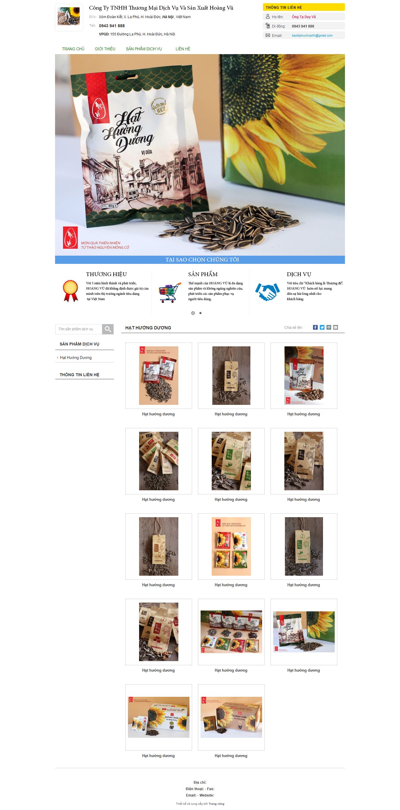 Thiết kế Web xuất khẩu huongduongmyvi.bizz.vn