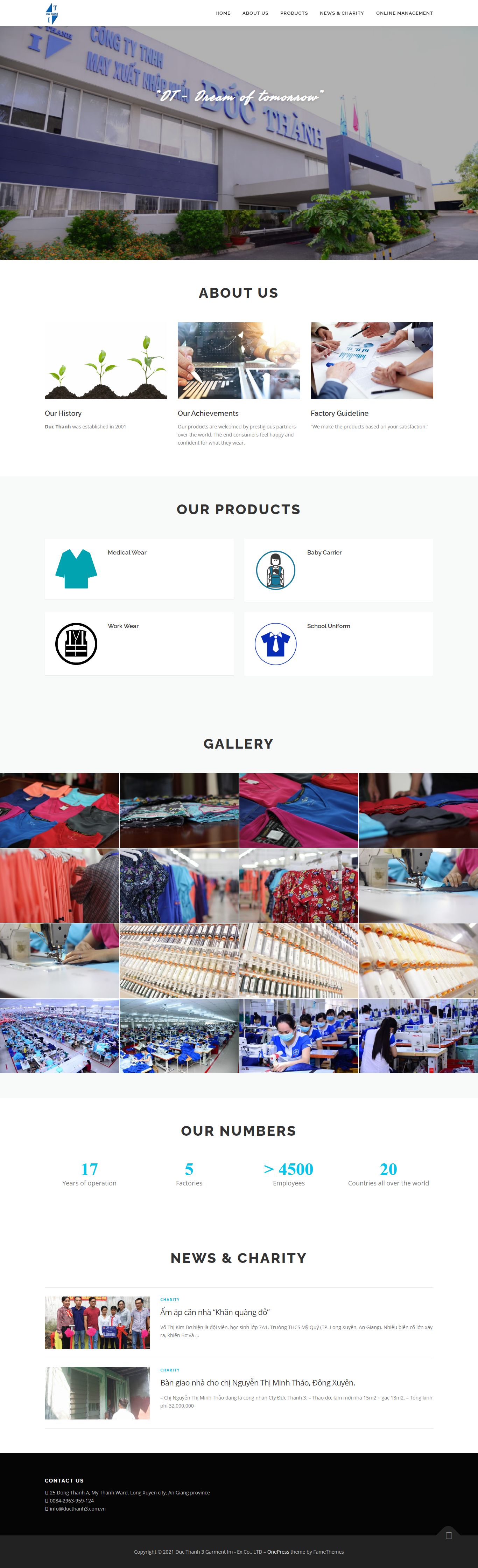 Thiết kế Web xuất khẩu ducthanhgarment.com