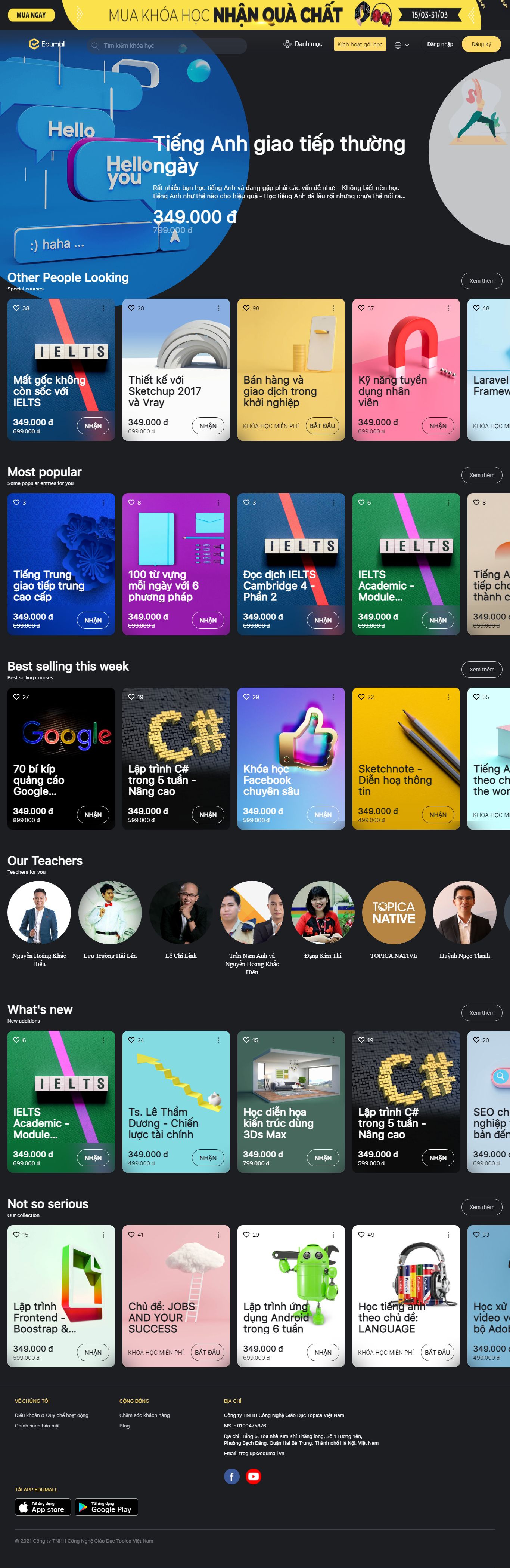 Thiết kế Web học online edumall.vn