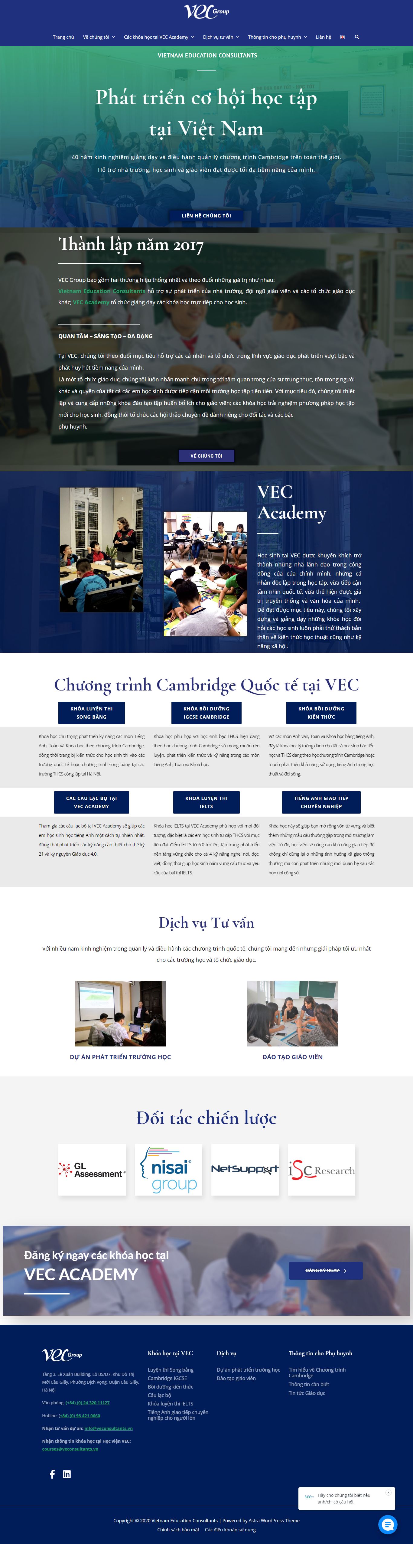 Thiết kế Web học online veconsultants.vn