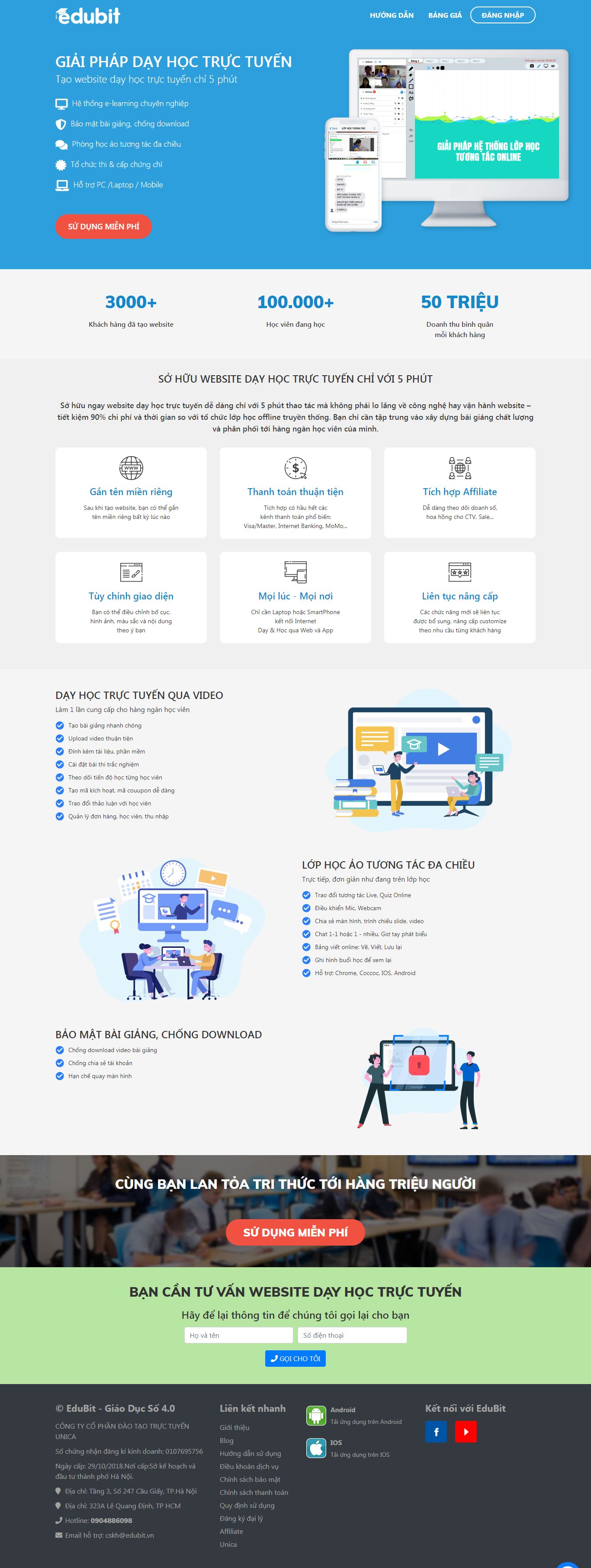 Thiết kế Web học online edubit.vn
