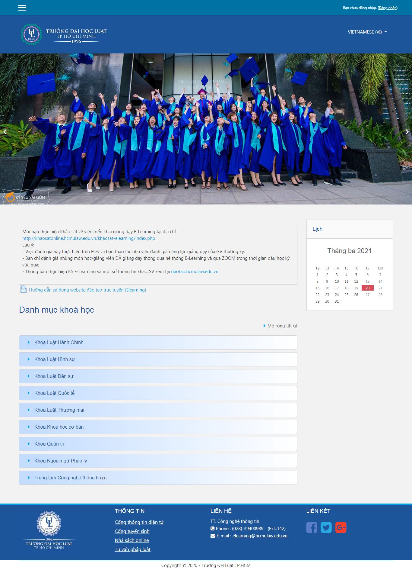 Thiết kế Web học online elearning.ulhcmc.edu.vn