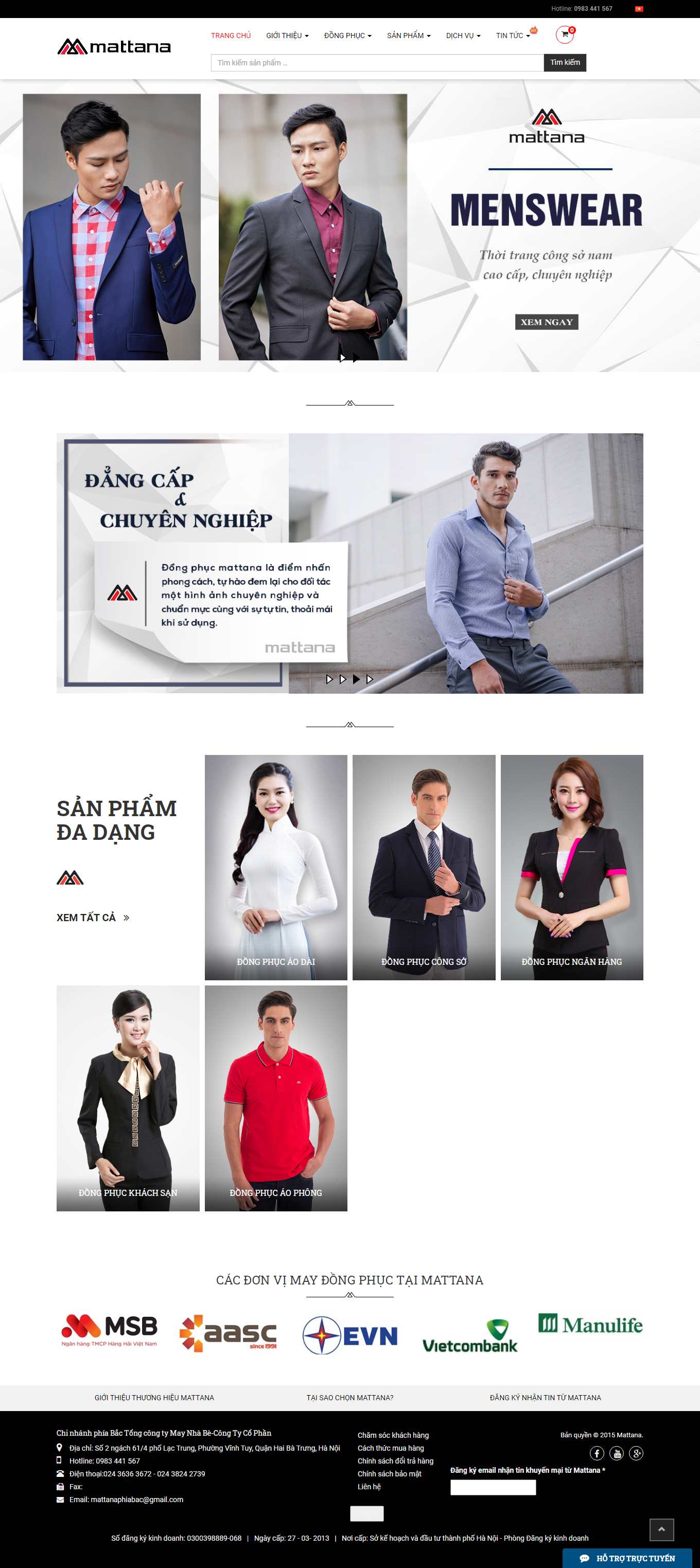 Thiết kế Web sehilo dongphucmattana.vn