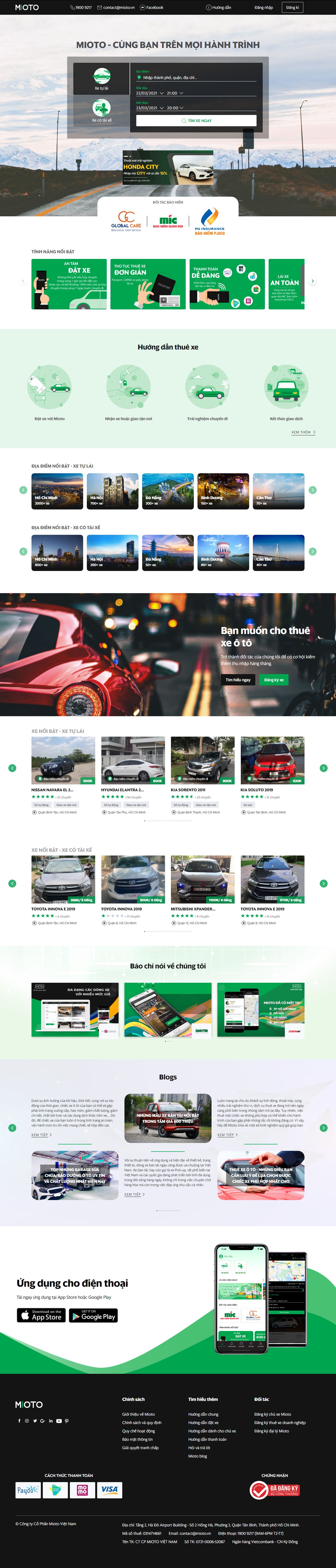 Thiết kế Web laravel mioto.vn
