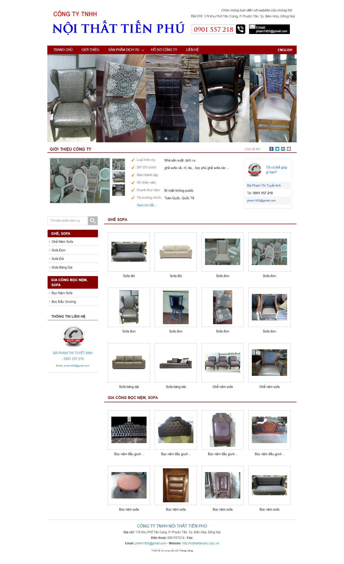 Thiết kế Web laravel noithattienphu.bizz.vn