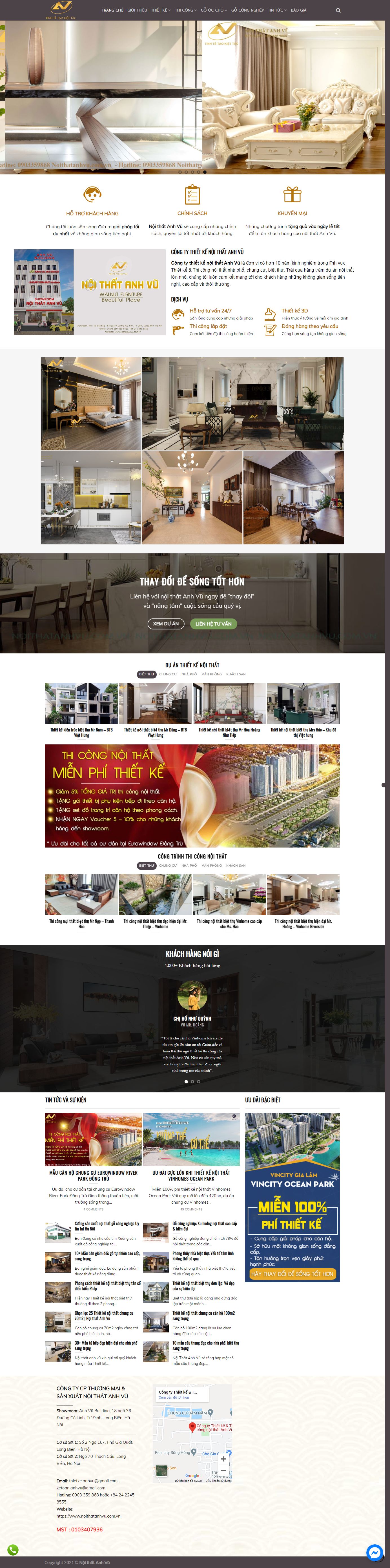 Thiết kế Web laravel noithatanhvu.com.vn