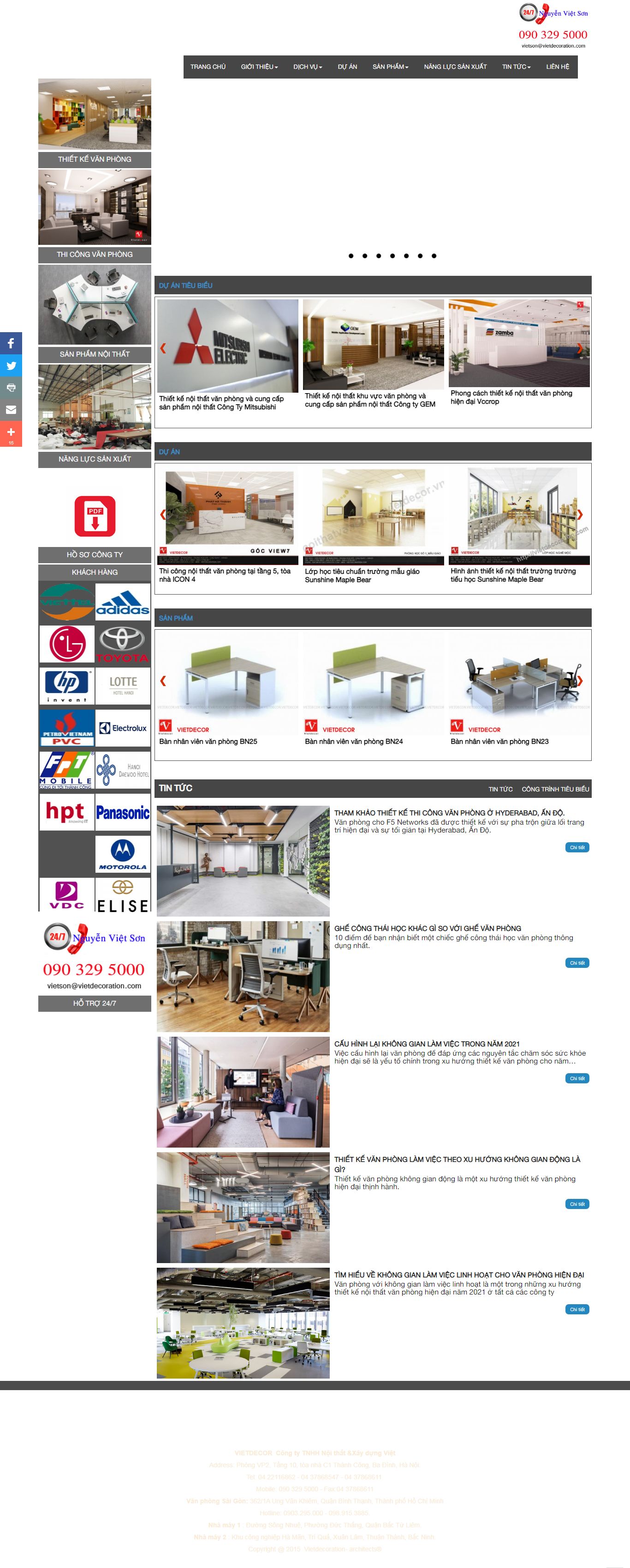 Thiết kế Web laravel noithatvanphongvietdecor.vn