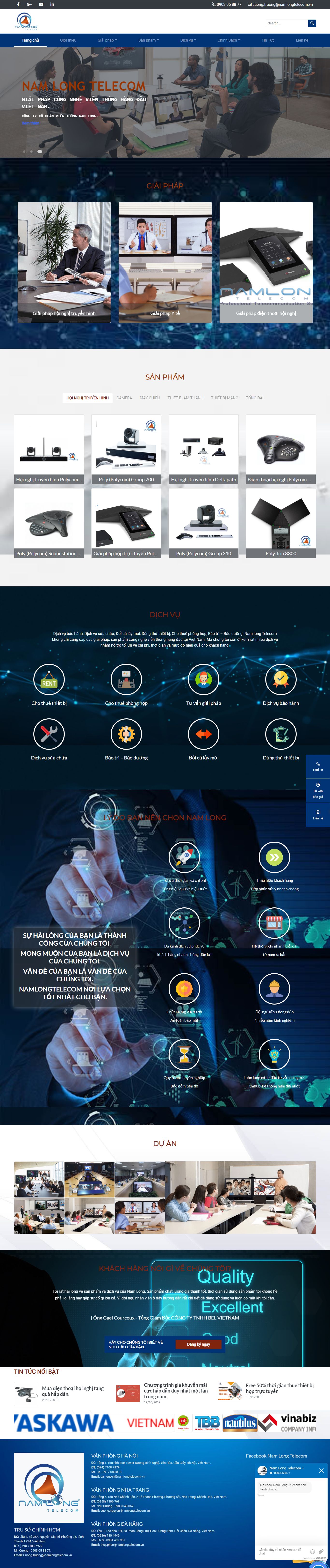 Thiết kế Web chất lượng namlongtelecom.com.vn