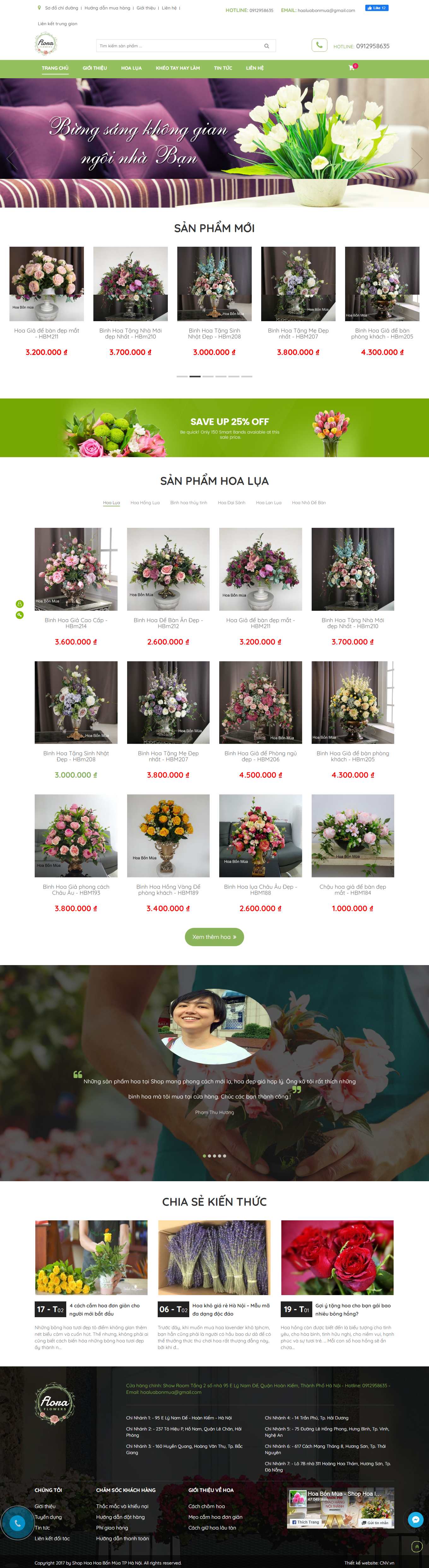 Thiết kế Web huyện gia lâm hoabonmua.vn