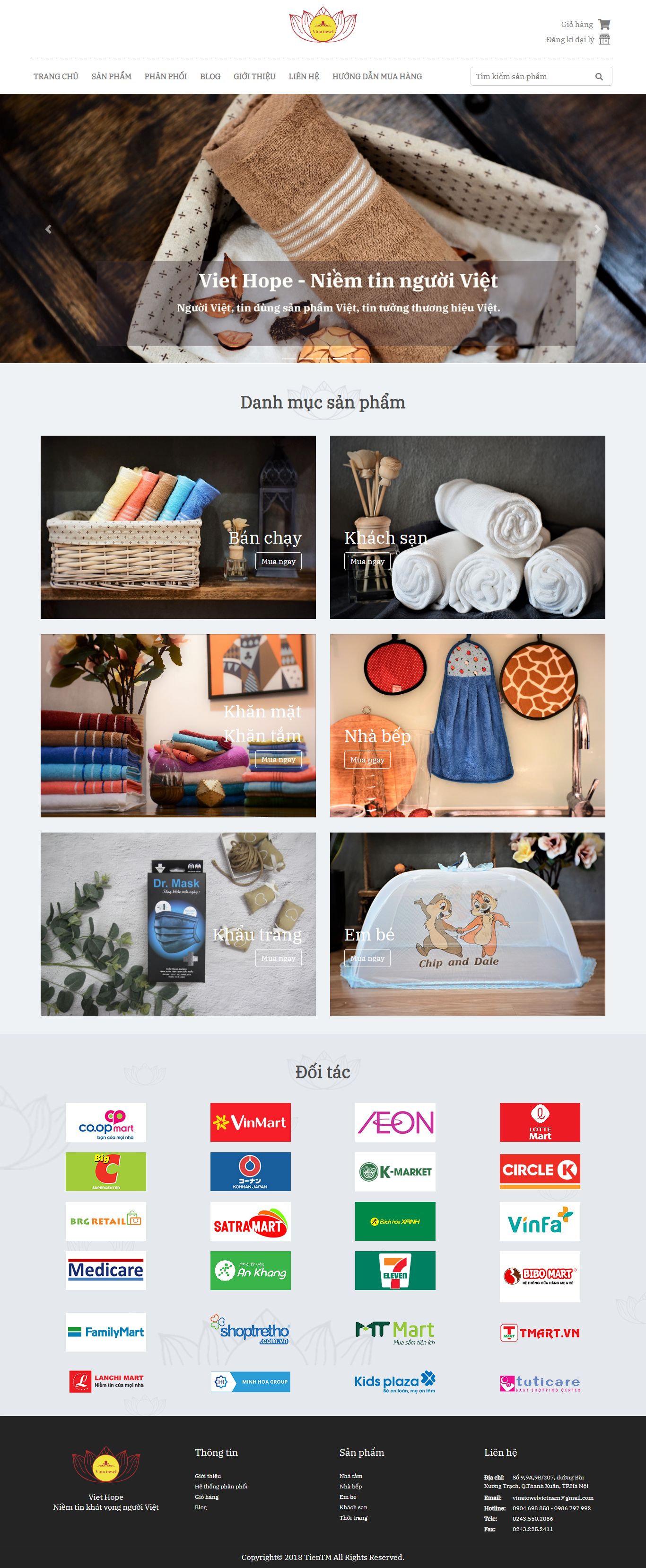 Thiết kế Web siêu tốc vinatowel.vn