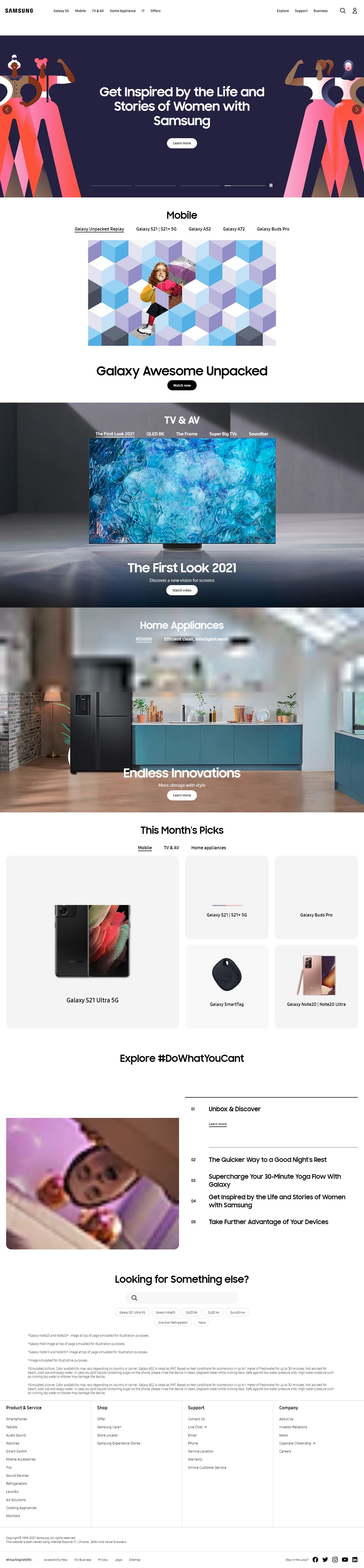 Thiết kế Web nước ngoài samsung.com