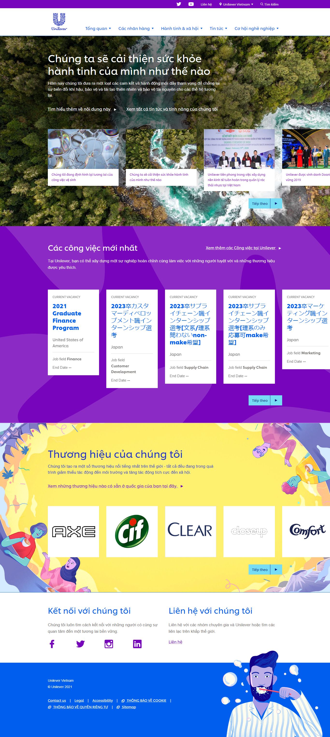 Thiết kế Web nước ngoài unilever.com.vn