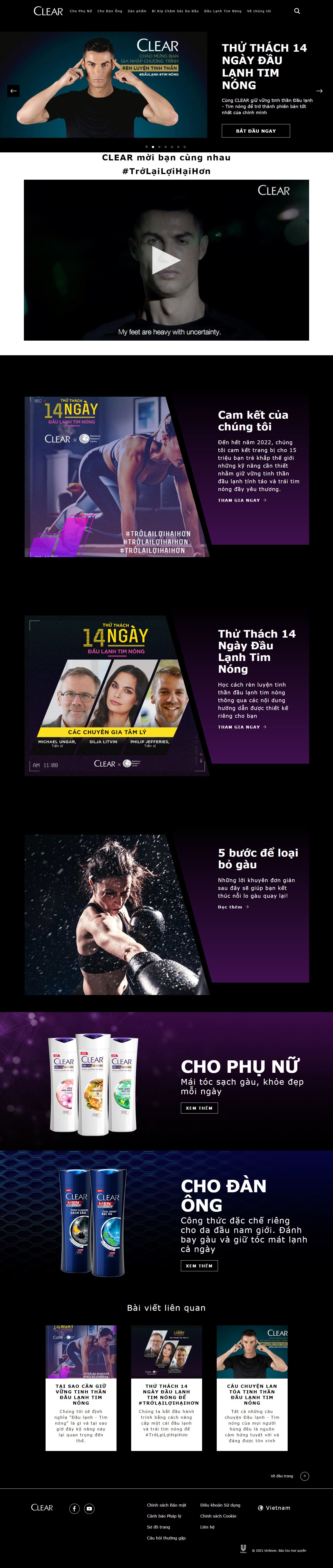 Thiết kế Web nước ngoài clearhaircare.com