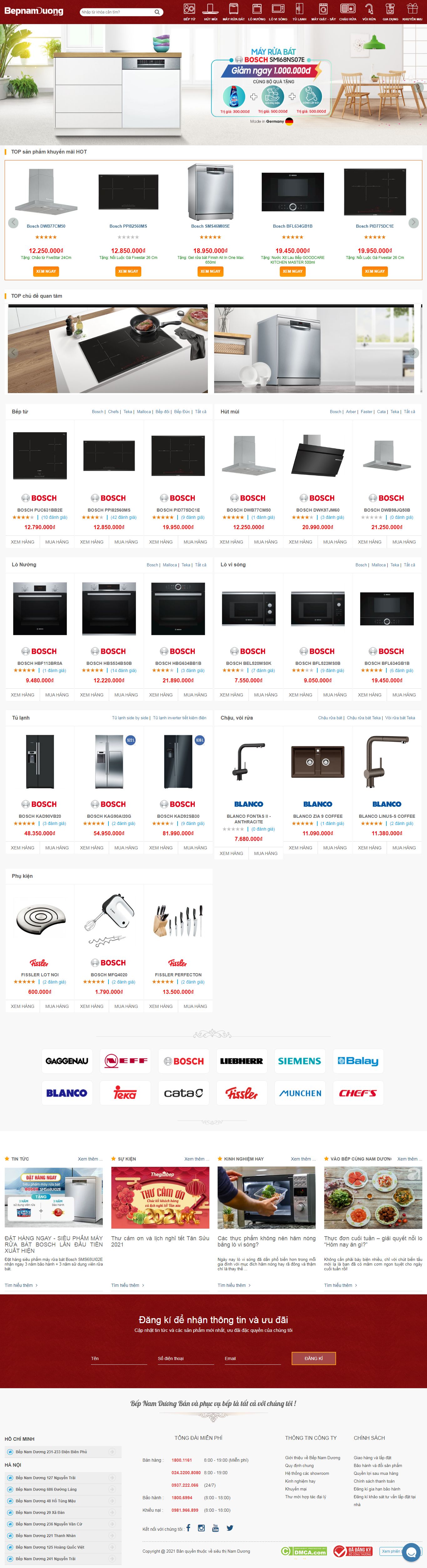 Thiết kế Web startup bepnamduong.vn