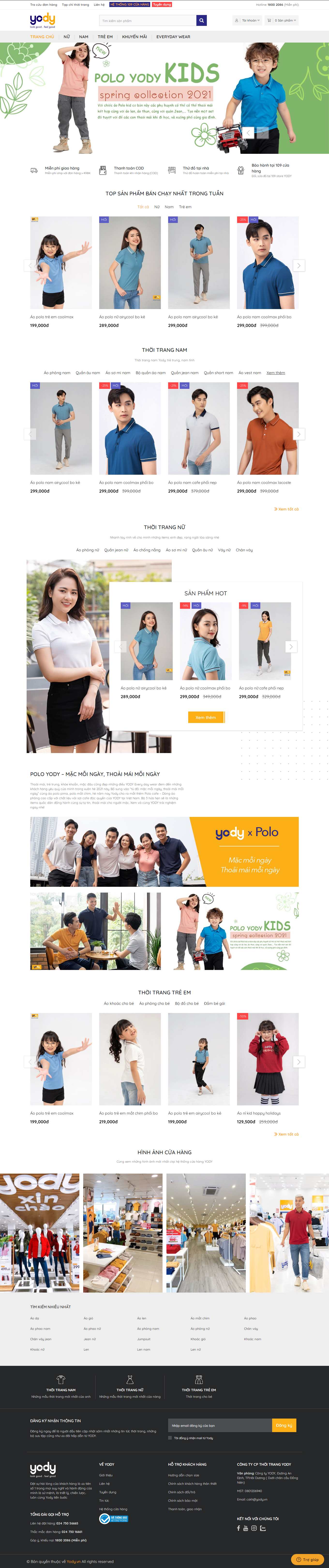 Thiết kế Web huyện ba vì yody.vn