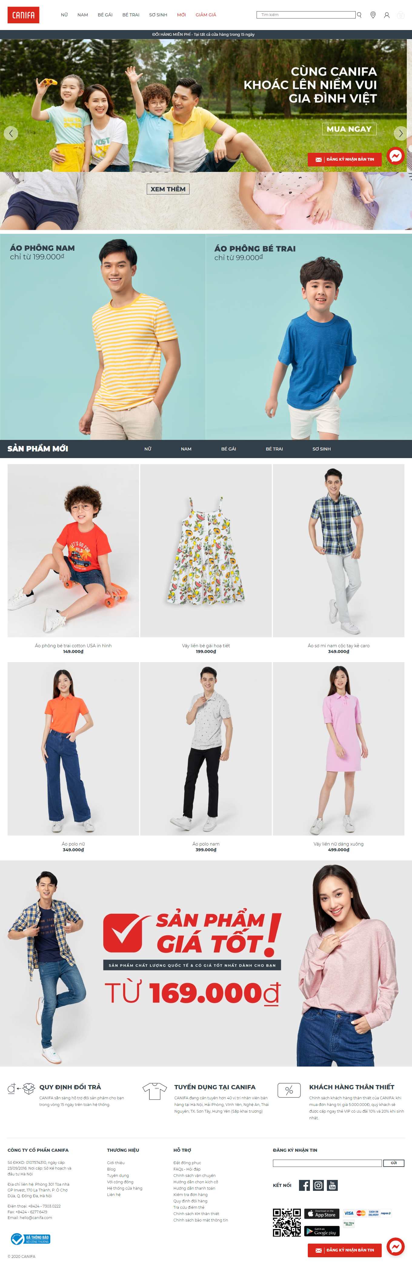 Thiết kế Web huyện ba vì canifa.com