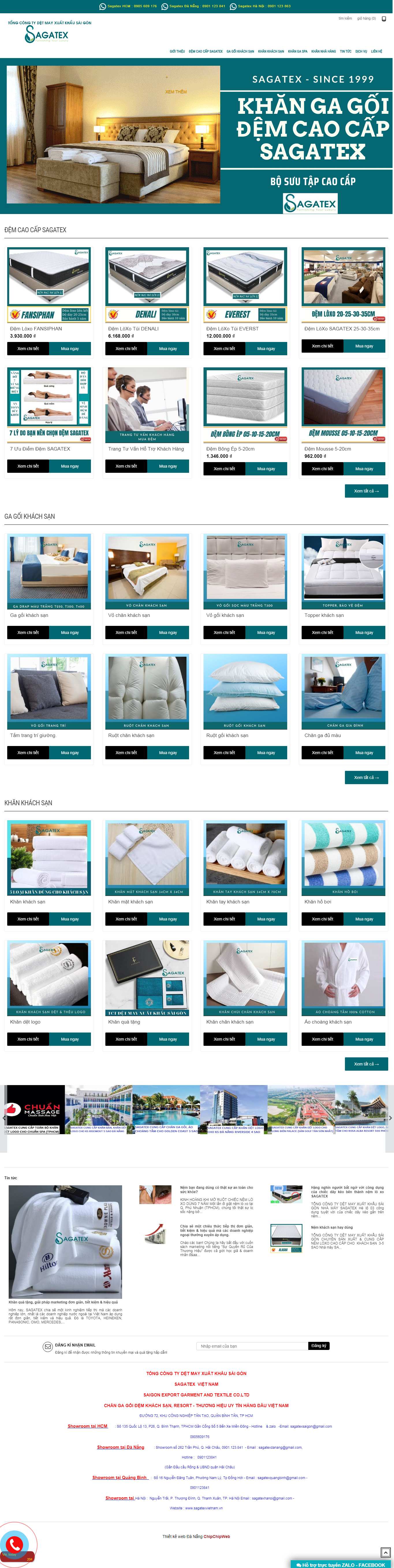 Thiết kế Web startup sagatexvietnam.vn