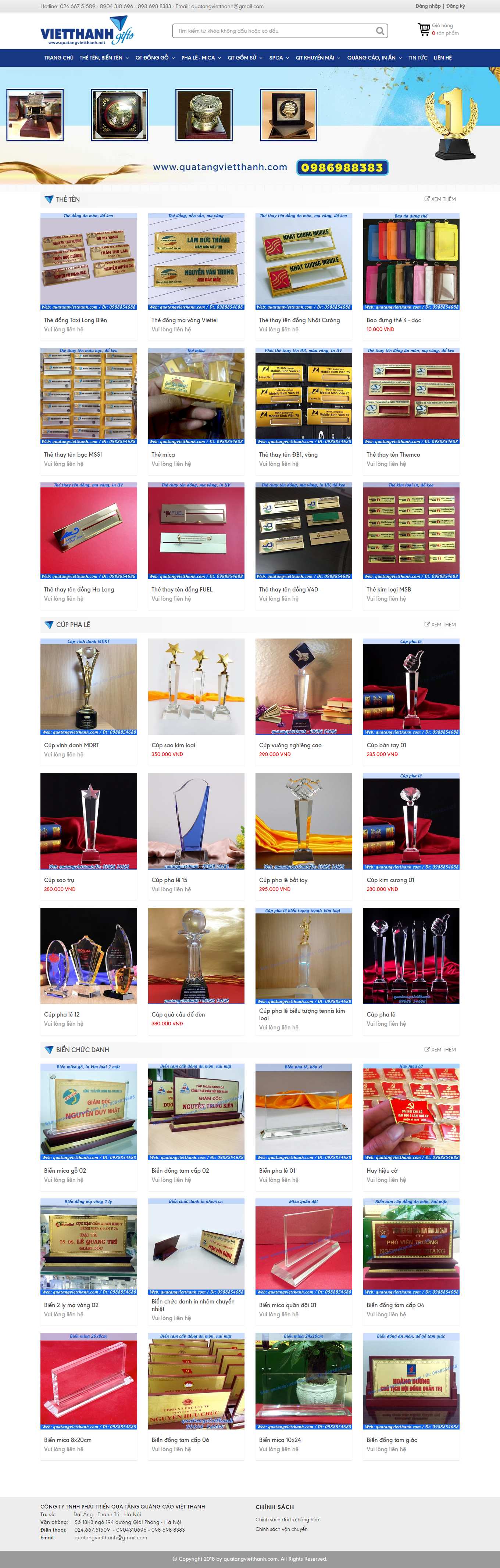 Thiết kế Web huyện thạch thất quatangvietthanh.com