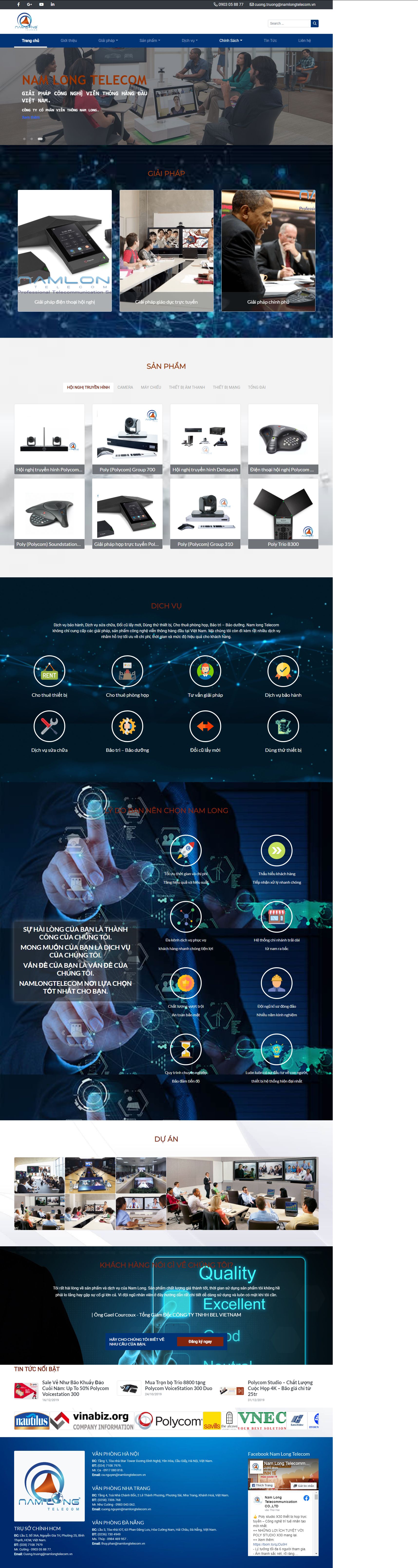 Thiết kế Web startup namlongtelecom.com.vn