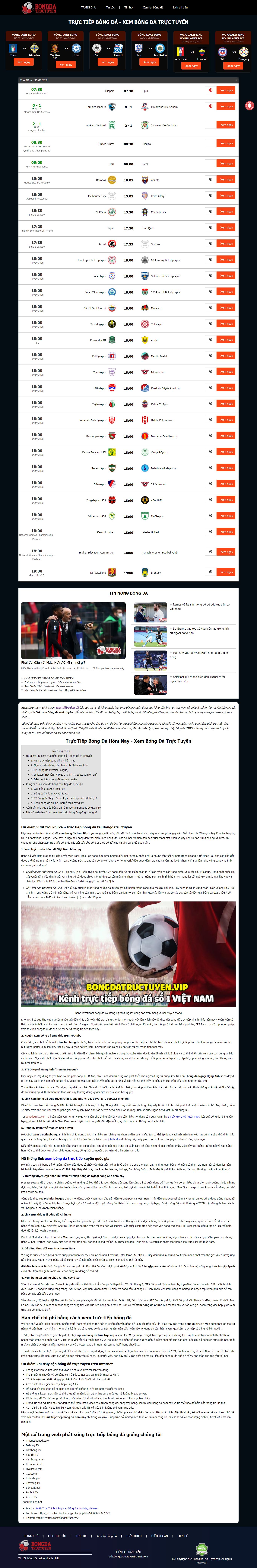 Thiết kế Web bóng đá bongdatructuyen.vip