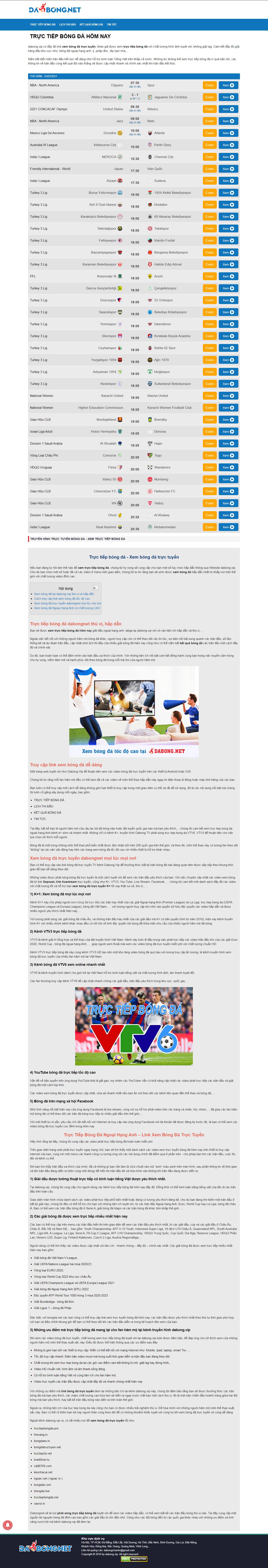 Thiết kế Web bóng đá dabong.vip