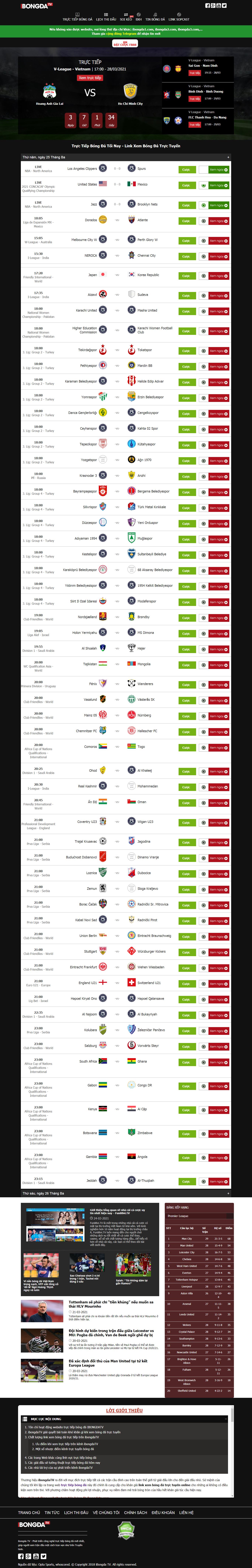 Thiết kế Web bóng đá ibongdatv.com