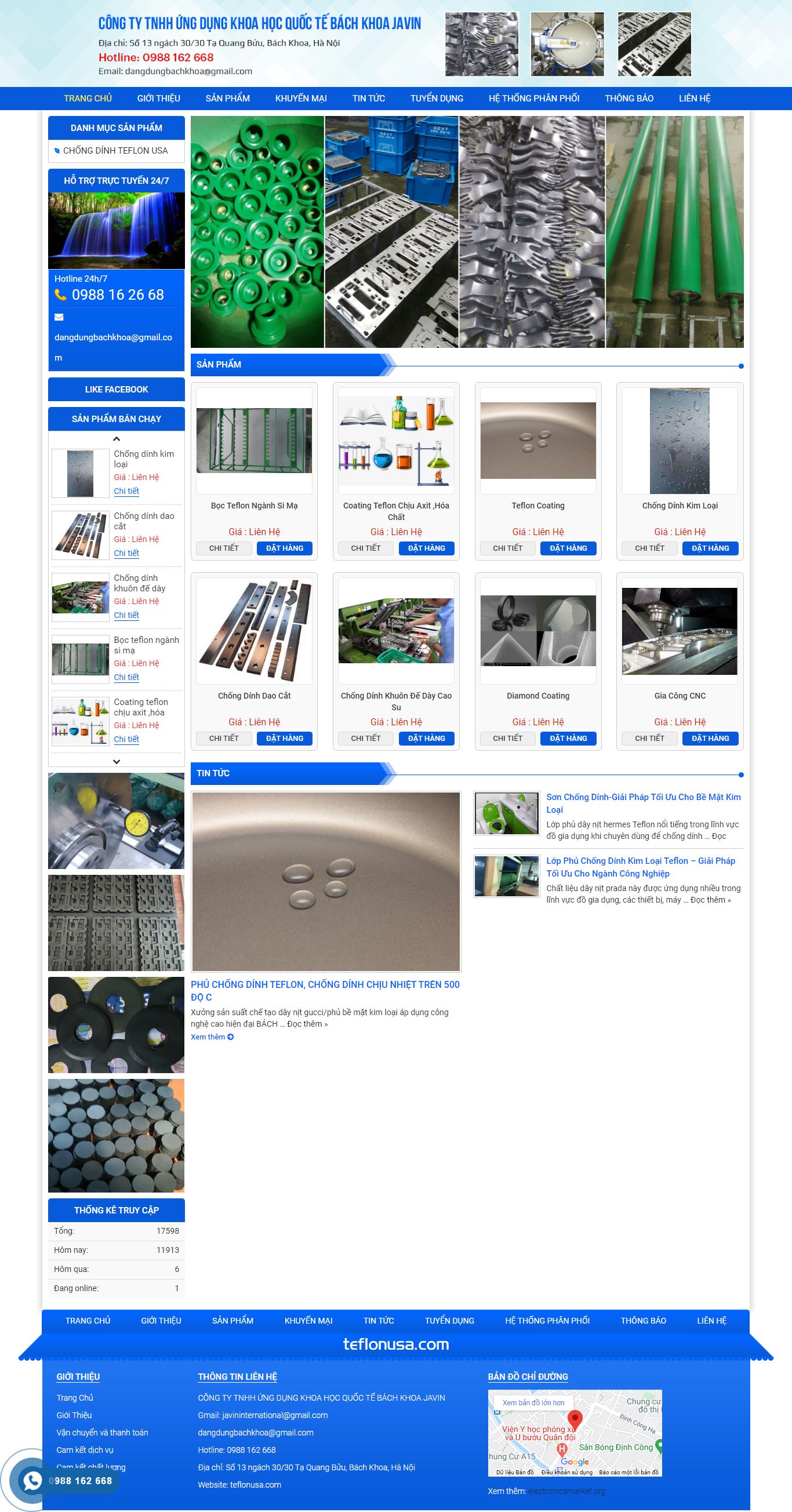 Thiết kế Web dịch vụ teflonusa.com