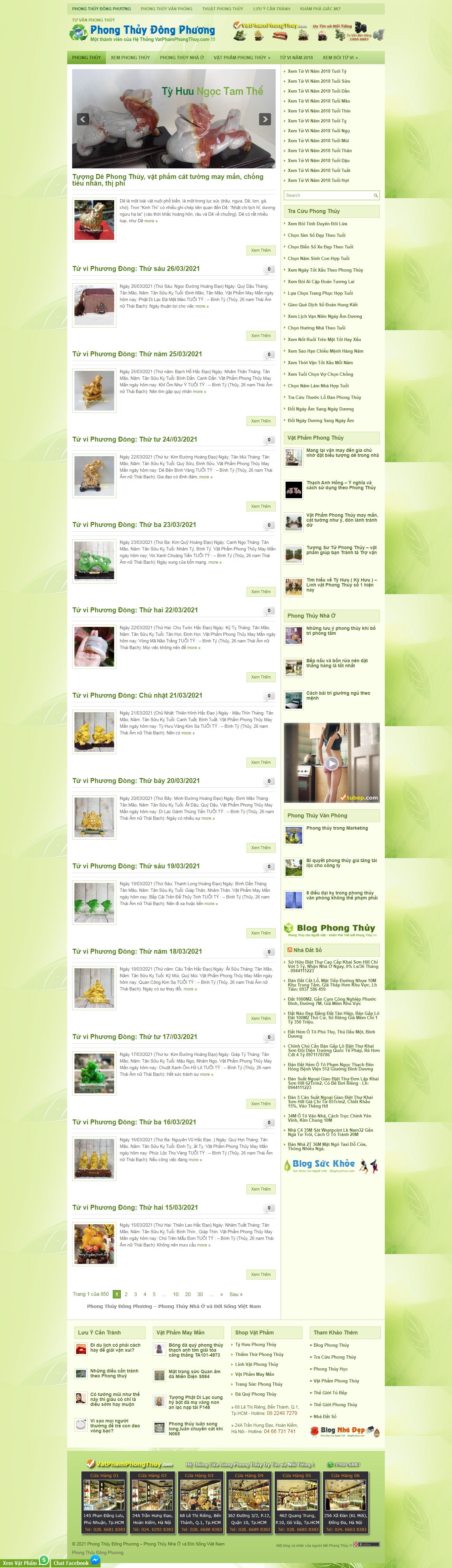 Thiết kế Web phong thủy cuộc sống phongthuydongphuong.com