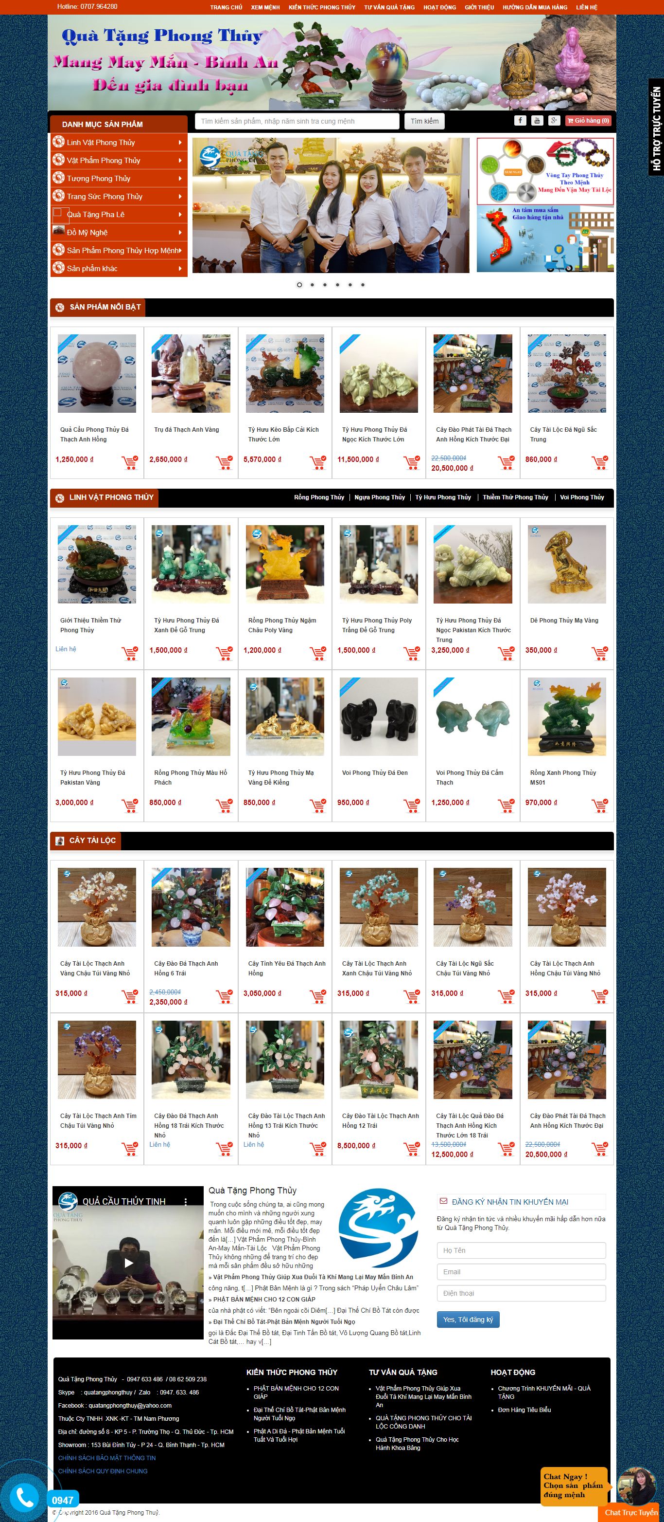 Thiết kế Web phong thủy cuộc sống quatangphongthuy.vn