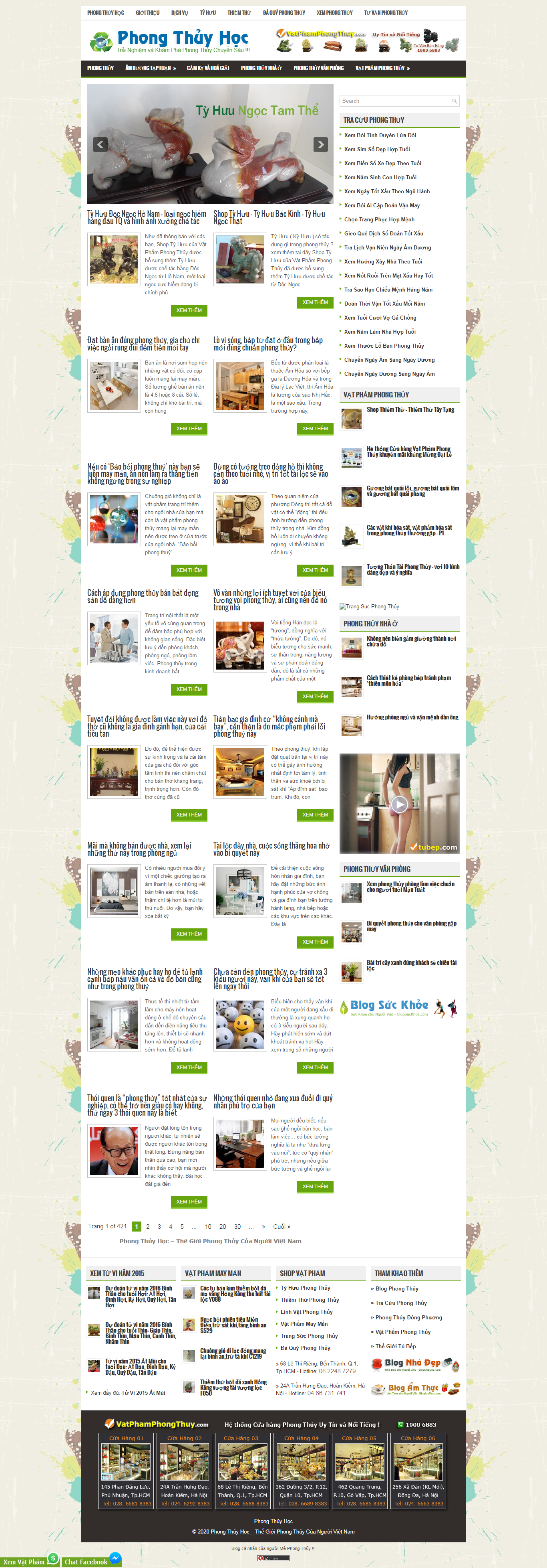 Thiết kế Web phong thủy cuộc sống phongthuyhoc.com