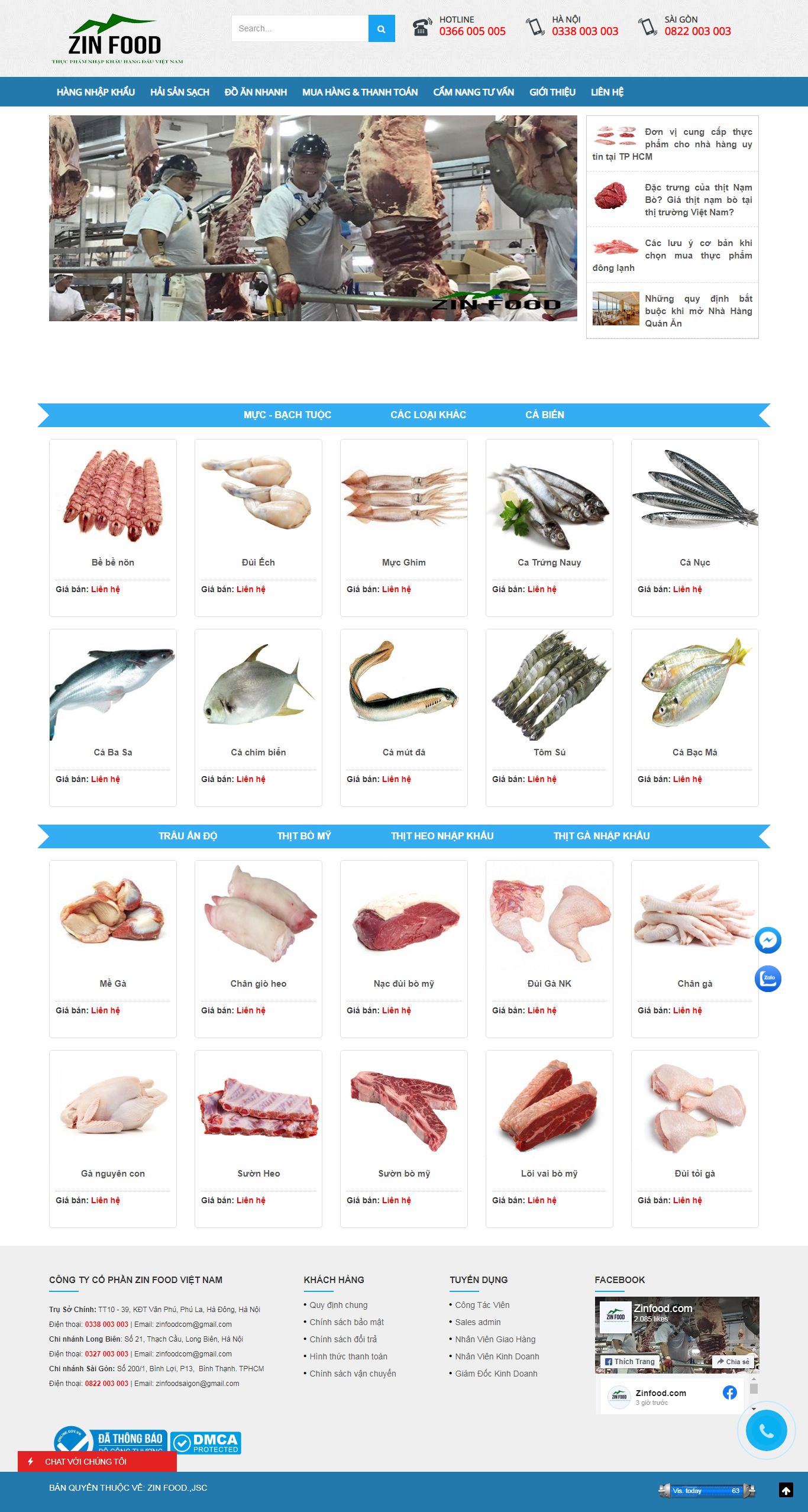 Thiết kế Web uy tín hà nội zinfood.com