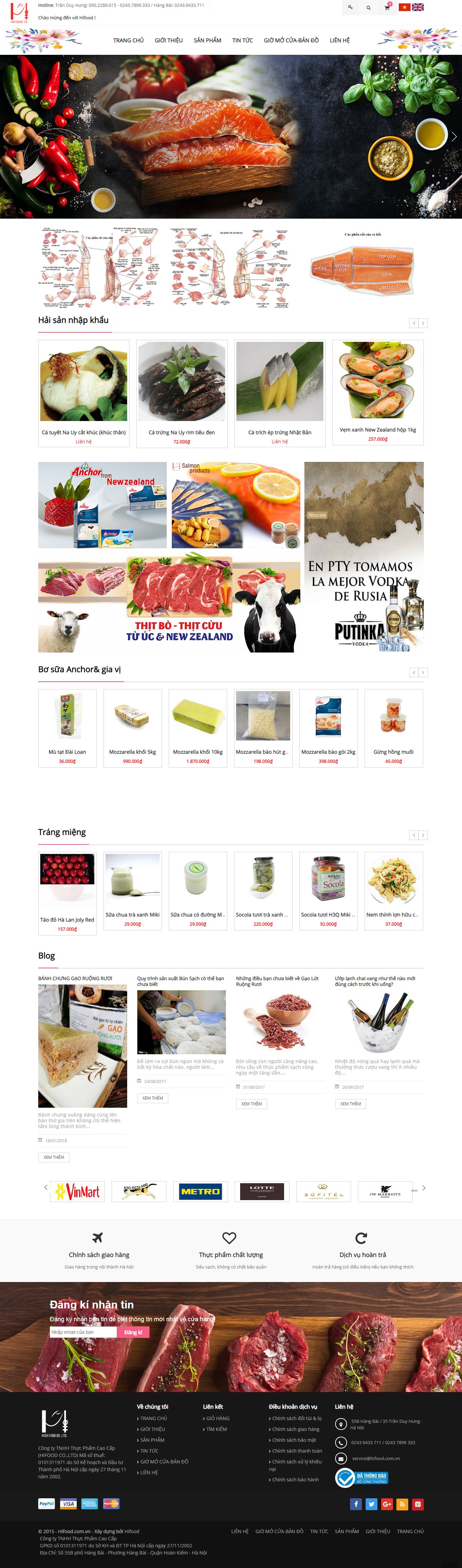 Thiết kế Web uy tín hà nội hifood.com.vn