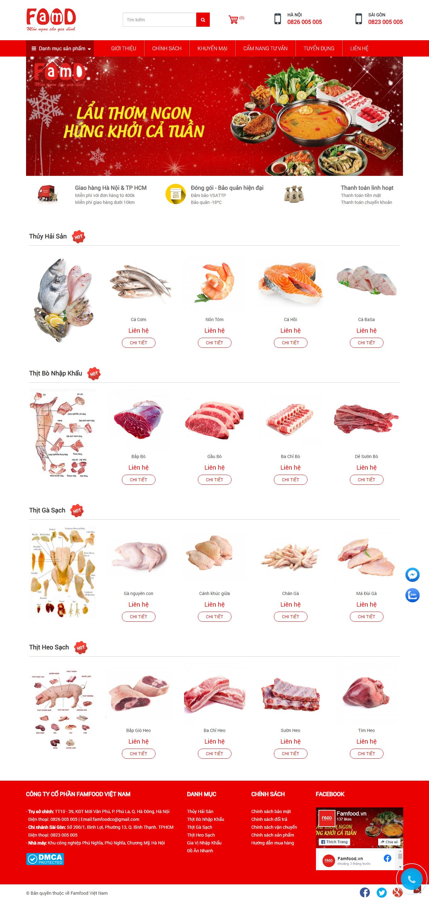 Thiết kế Web uy tín hà nội famfood.vn