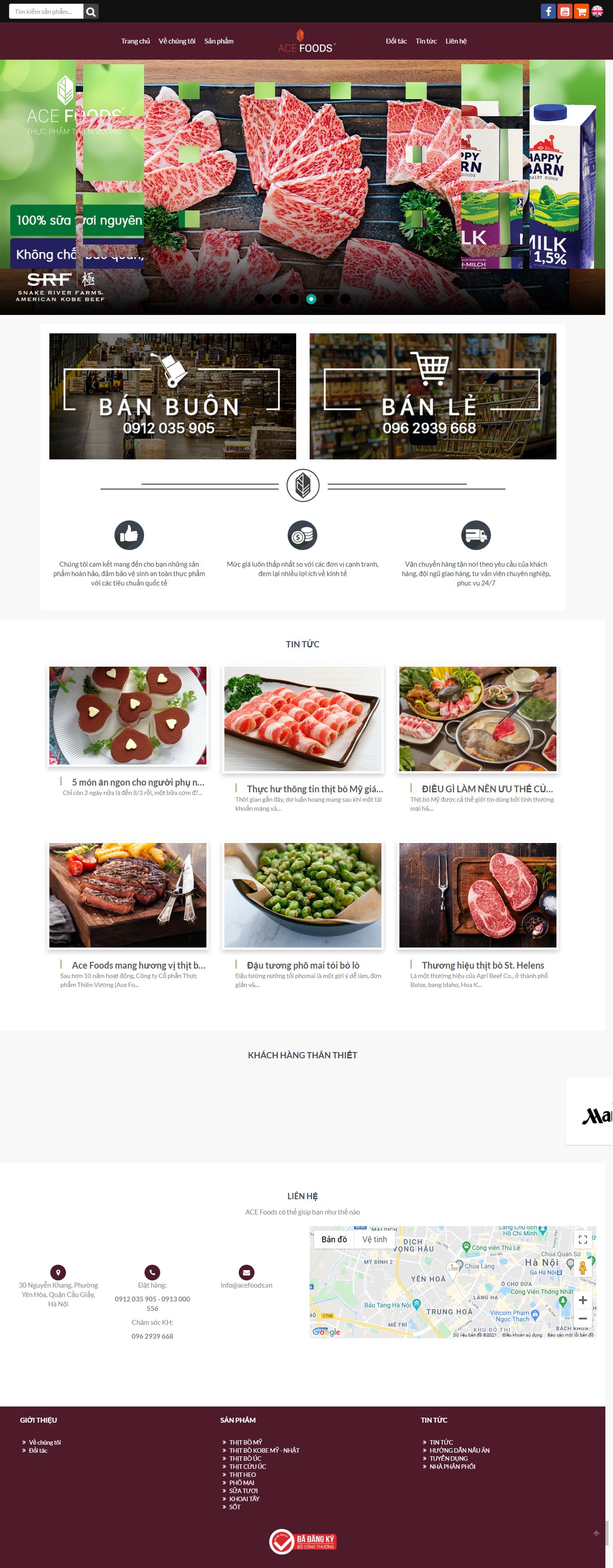 Thiết kế Web uy tín hà nội acefoods.vn